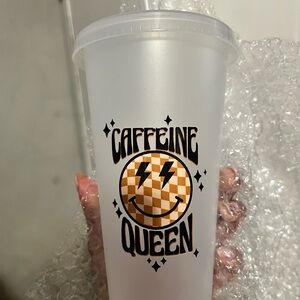 Caffeine Queen Party Cup - Black and Gold